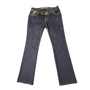 Apple Bottom Boot Cut Jeans Women Size 7/8 Embroidered Pocket 90s/Y2k Vintage